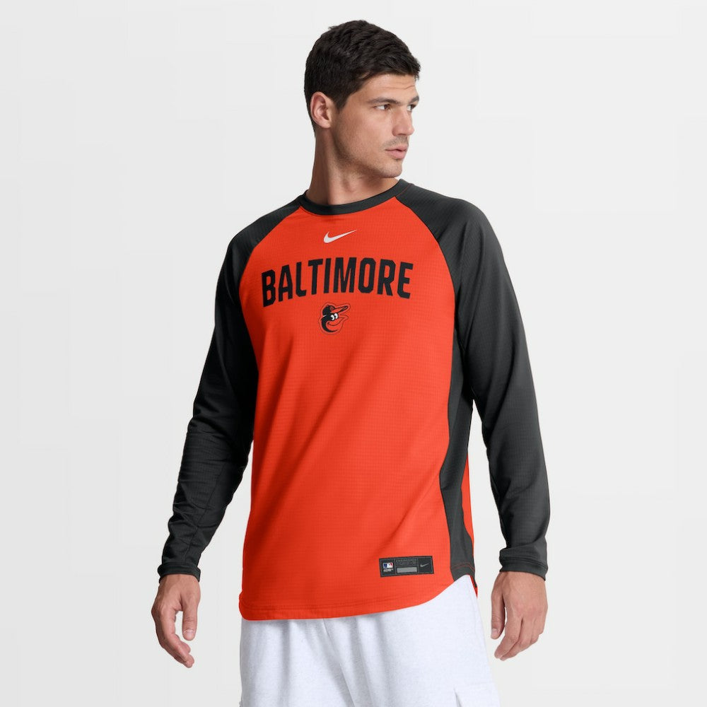 Baltimore Orioles Nike Authentic Collection Raglan Dri-FIT Sweatshirt | MLB Online