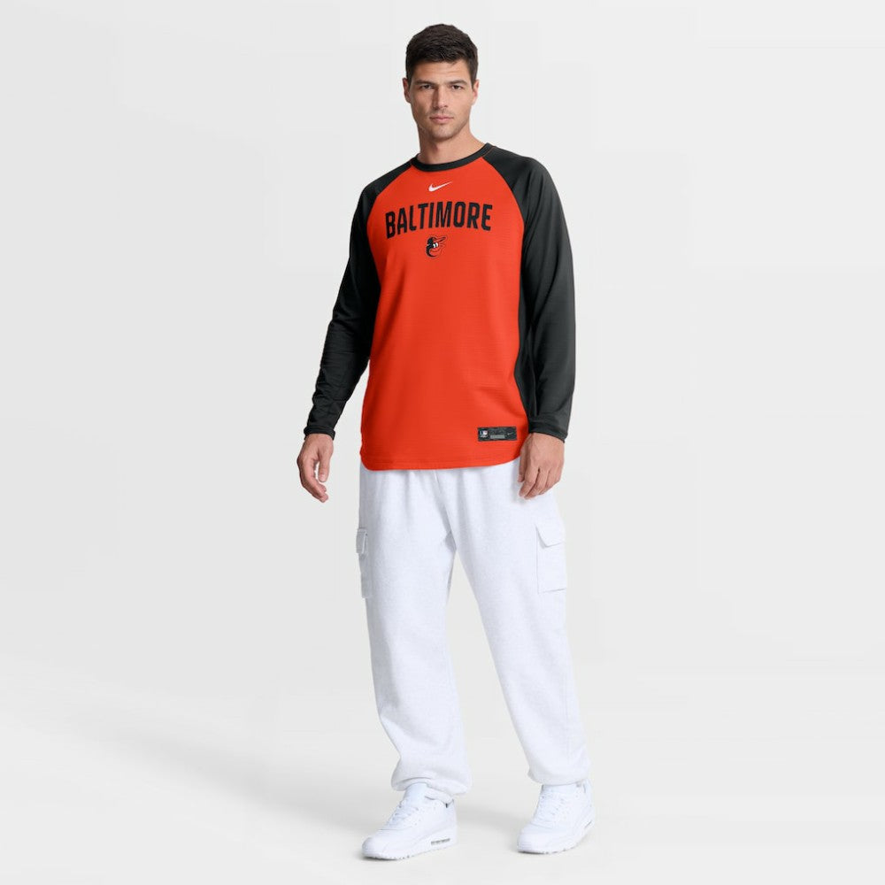 Baltimore Orioles Nike Authentic Collection Raglan Dri-FIT Sweatshirt | MLB Online