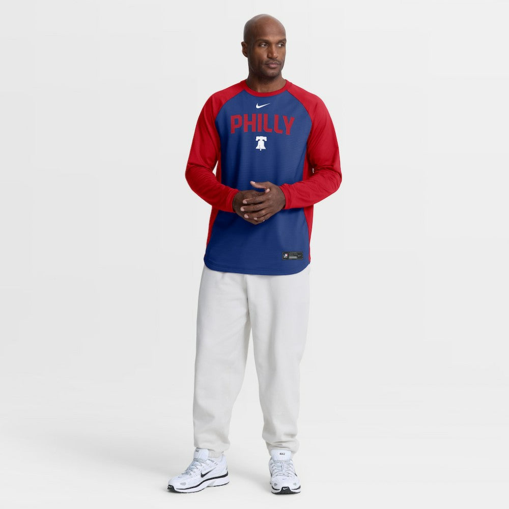 Philadelphia Phillies Nike Authentic Collection Raglan Dri-FIT Sweatshirt | MLB Discount