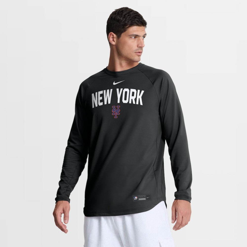 New York Mets Nike Authentic Collection Raglan Dri-FIT Sweatshirt | MLB Discount