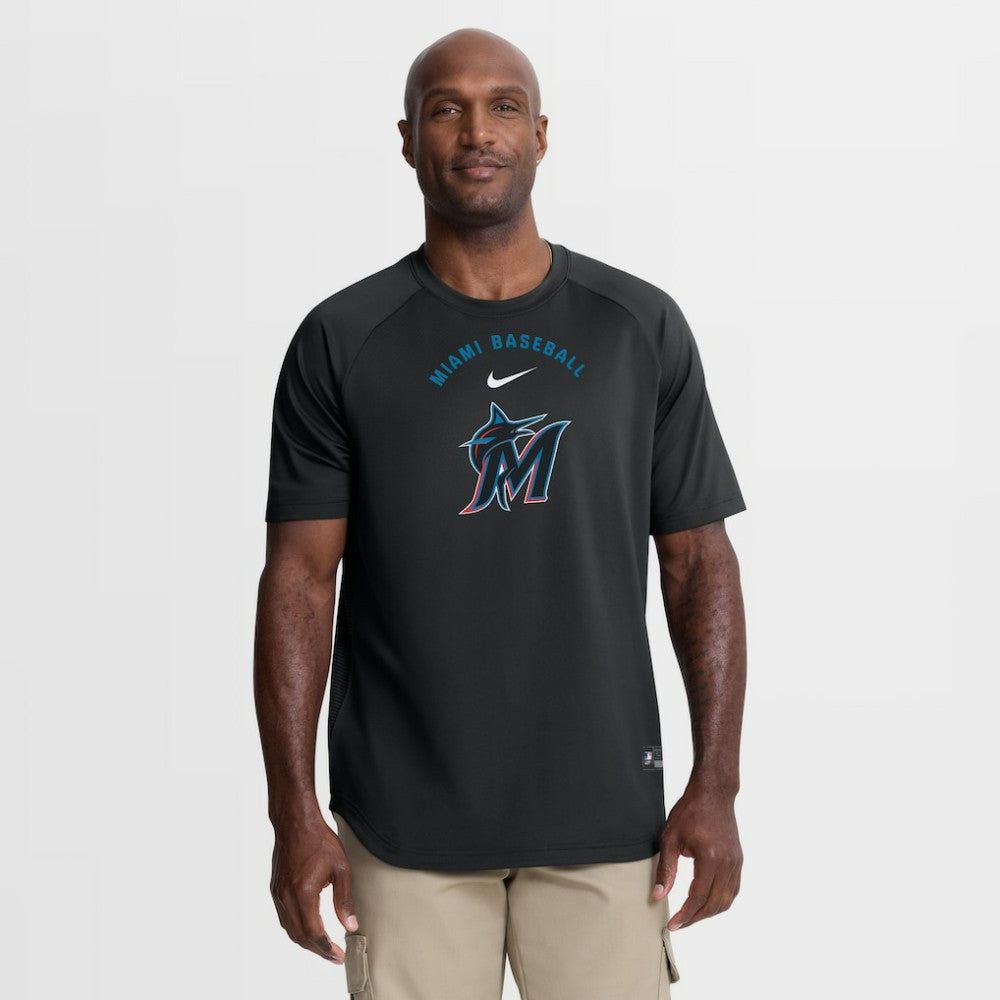 Miami Marlins Nike Authentic Collection Batting Practice Pre-Game Raglan Dri-FIT Top | MLB Online