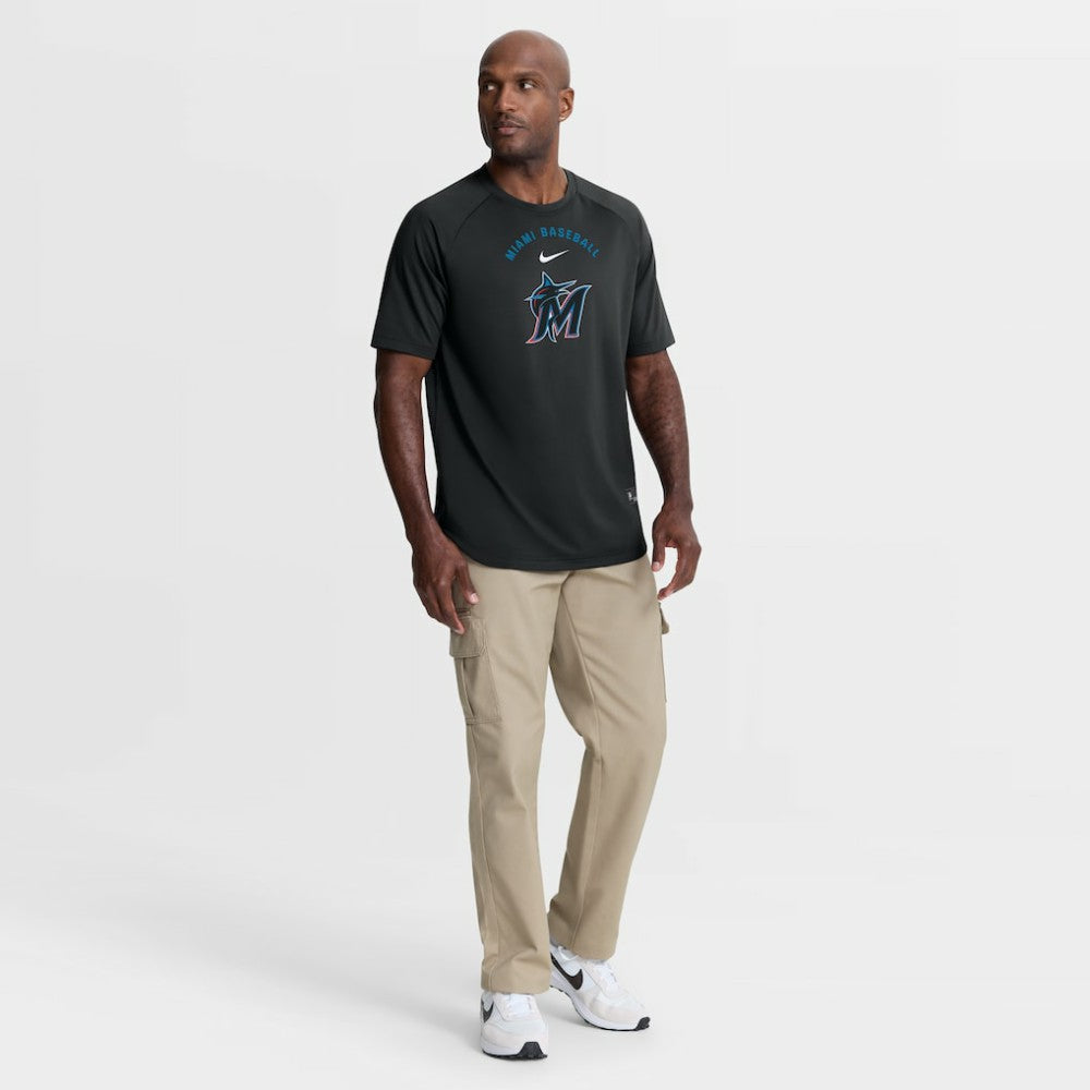 Miami Marlins Nike Authentic Collection Batting Practice Pre-Game Raglan Dri-FIT Top | MLB Online