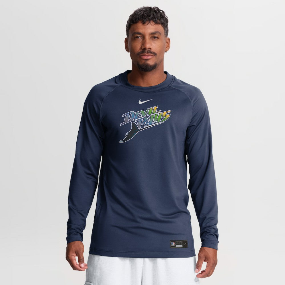 Tampa Bay Rays Nike Authentic Collection Game Time Raglan Long Sleeve T-Shirt | MLB Discount