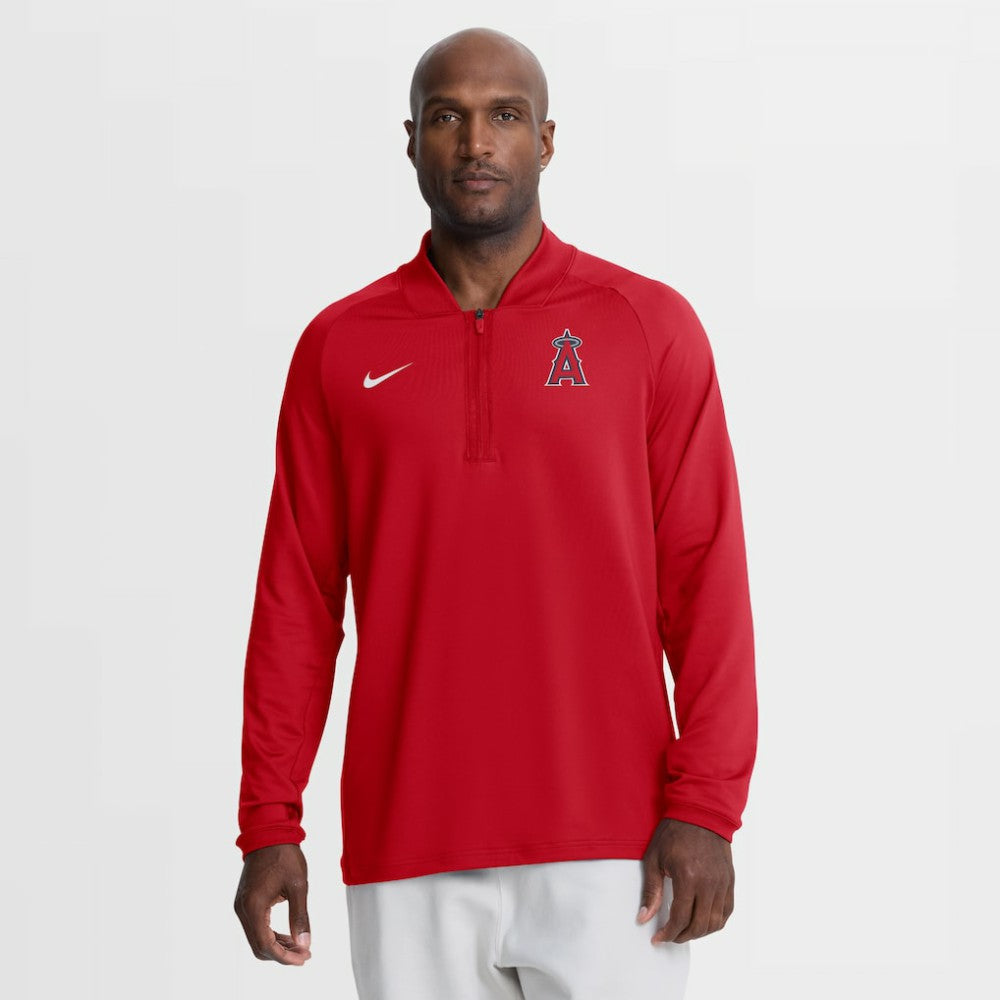 Los Angeles Angels Nike Authentic Collection Dri-FIT Raglan Half-Zip Pullover | MLB Shop