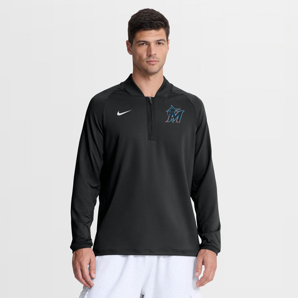 Miami Marlins Nike Authentic Collection Dri-FIT Raglan Half-Zip Pullover | MLB New
