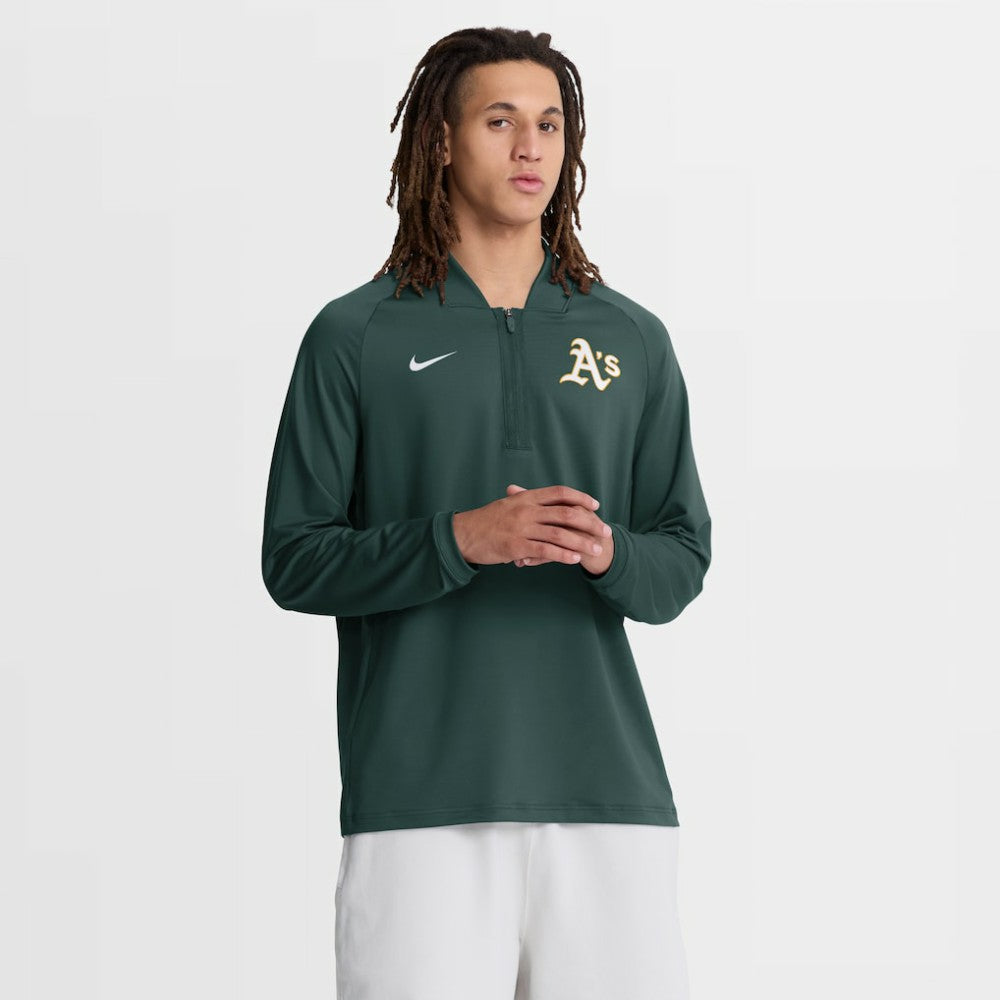 Athletics Nike Authentic Collection Dri-FIT Raglan Half-Zip Pullover | MLB For sale