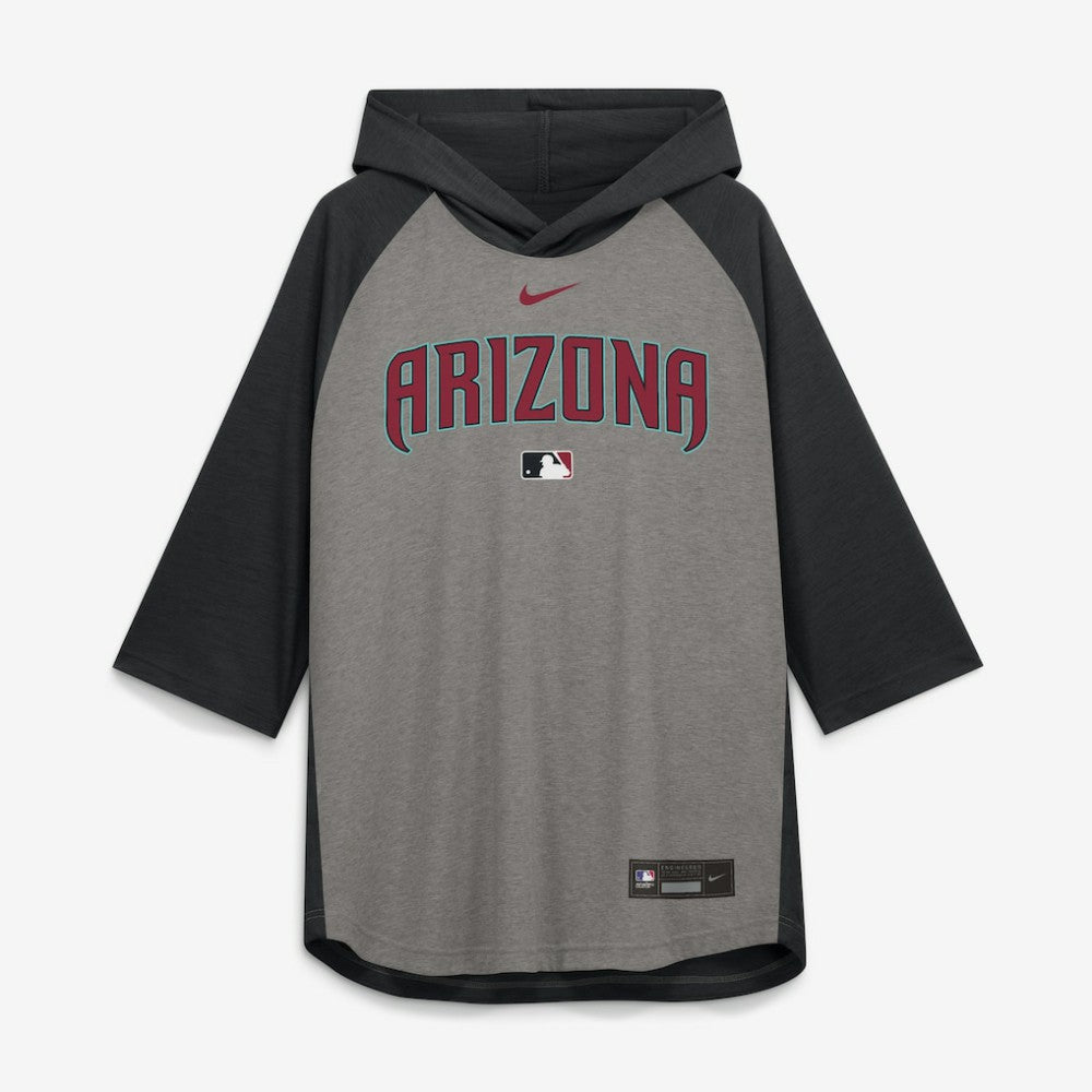 Arizona Diamondbacks Nike Authentic Collection Flux Dri-FIT Raglan 3/4-Sleeve Hooded T-Shirt | MLB Near me