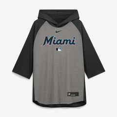 Miami Marlins Nike Authentic Collection Flux Dri-FIT Raglan 3/4-Sleeve Hooded T-Shirt | MLB Outlet