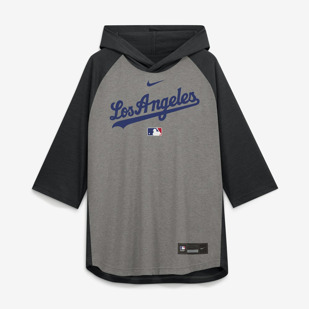 Los Angeles Dodgers Nike Authentic Collection Flux Dri-FIT Raglan 3/4-Sleeve Hooded T-Shirt | MLB New