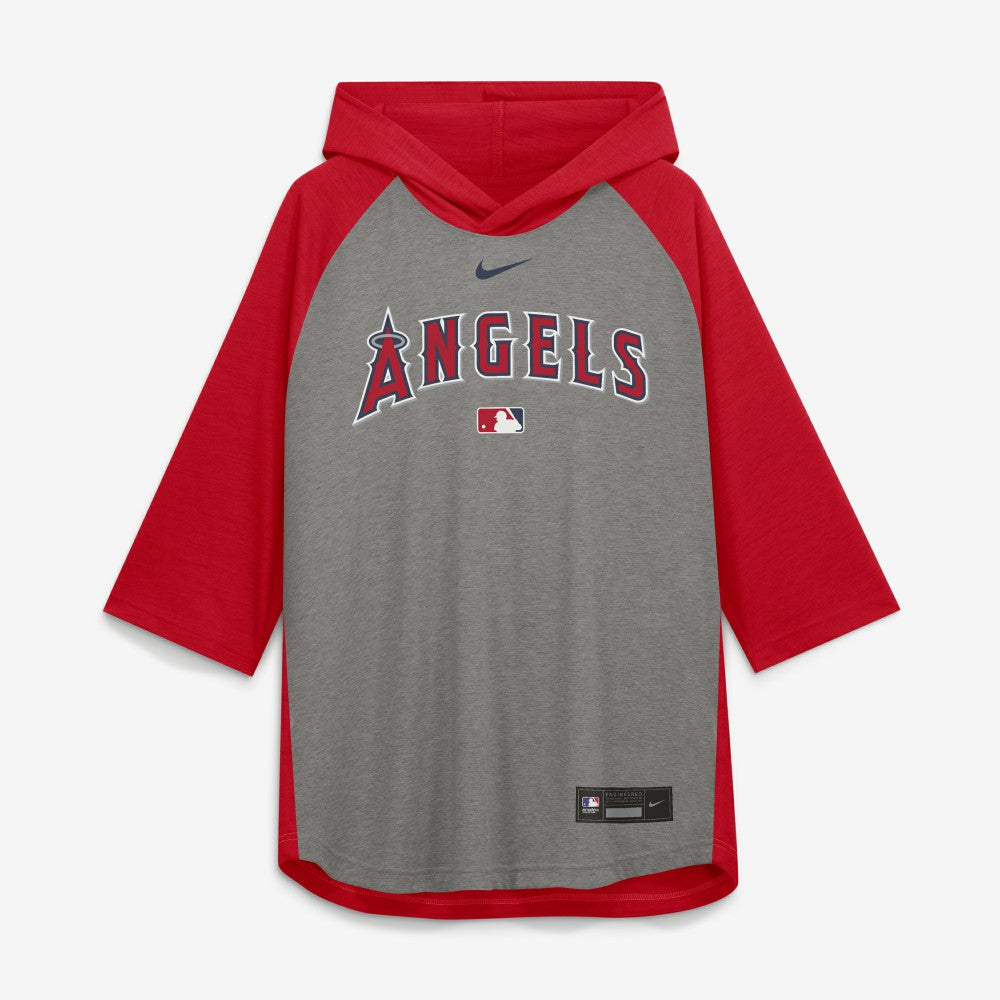 Los Angeles Angels Nike Authentic Collection Flux Dri-FIT Raglan 3/4-Sleeve Hooded T-Shirt | MLB Outlet