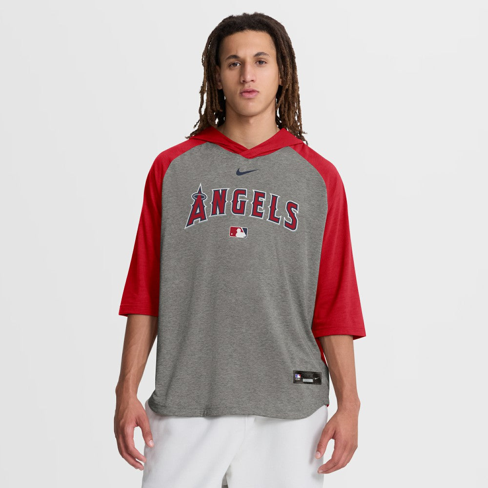 Los Angeles Angels Nike Authentic Collection Flux Dri-FIT Raglan 3/4-Sleeve Hooded T-Shirt | MLB Outlet