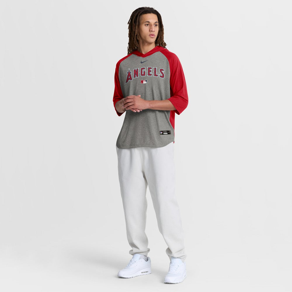 Los Angeles Angels Nike Authentic Collection Flux Dri-FIT Raglan 3/4-Sleeve Hooded T-Shirt | MLB Outlet