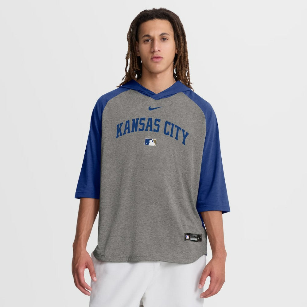 Kansas City Royals Nike Authentic Collection Flux Dri-FIT Raglan 3/4-Sleeve Hooded T-Shirt | MLB Shop