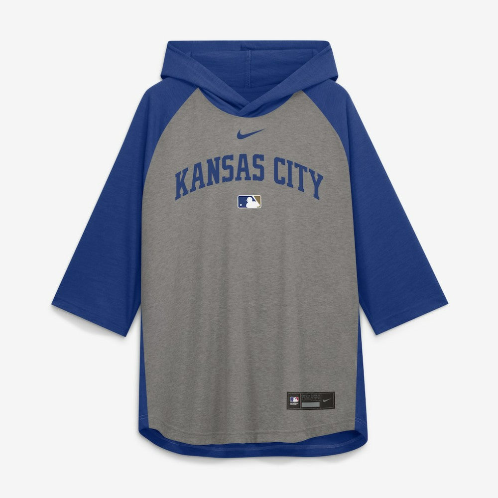 Kansas City Royals Nike Authentic Collection Flux Dri-FIT Raglan 3/4-Sleeve Hooded T-Shirt | MLB Shop