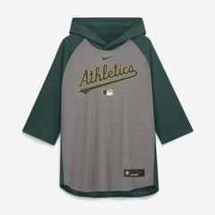 Athletics Nike Authentic Collection Flux Dri-FIT Raglan 3/4-Sleeve Hooded T-Shirt | MLB Discount