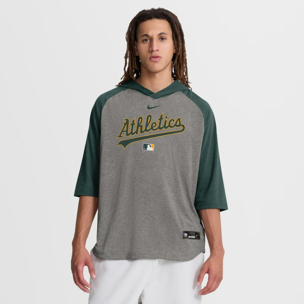 Athletics Nike Authentic Collection Flux Dri-FIT Raglan 3/4-Sleeve Hooded T-Shirt | MLB Discount