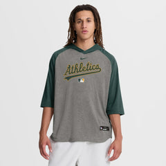 Athletics Nike Authentic Collection Flux Dri-FIT Raglan 3/4-Sleeve Hooded T-Shirt | MLB Discount