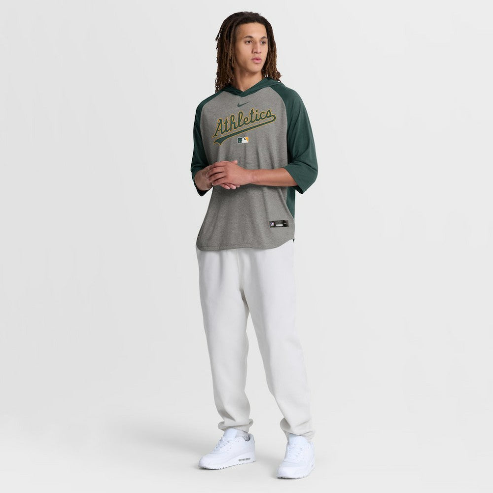 Athletics Nike Authentic Collection Flux Dri-FIT Raglan 3/4-Sleeve Hooded T-Shirt | MLB Discount