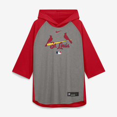St. Louis Cardinals Nike Authentic Collection Flux Dri-FIT Raglan 3/4-Sleeve Hooded T-Shirt | MLB On Sale
