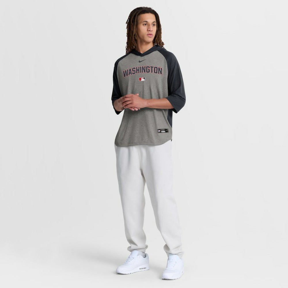 Washington Nationals Nike Authentic Collection Flux Dri-FIT Raglan 3/4-Sleeve Hooded T-Shirt | MLB For sale