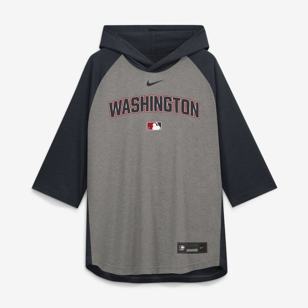 Washington Nationals Nike Authentic Collection Flux Dri-FIT Raglan 3/4-Sleeve Hooded T-Shirt | MLB For sale