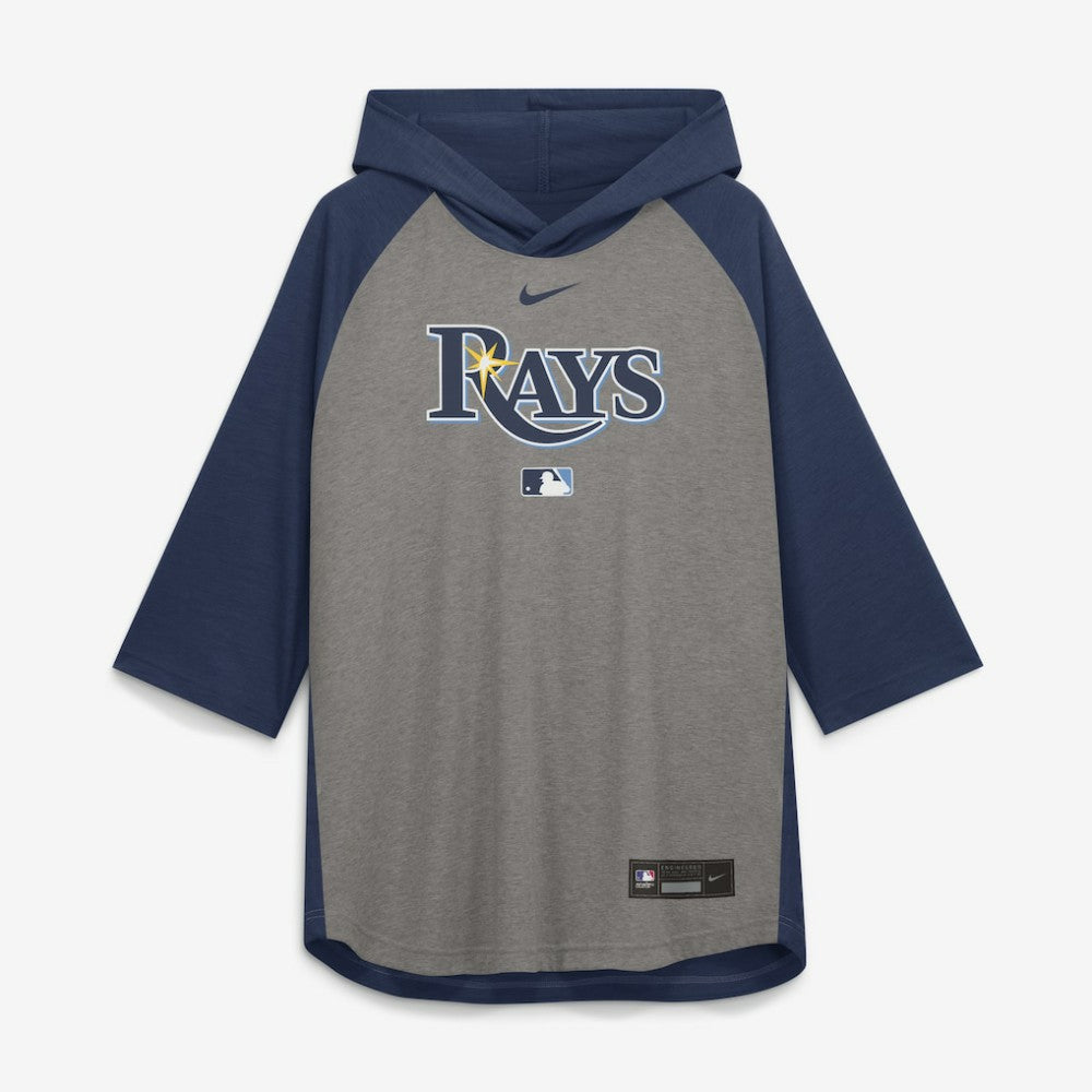 Tampa Bay Rays Nike Authentic Collection Flux Dri-FIT Raglan 3/4-Sleeve Hooded T-Shirt | MLB New