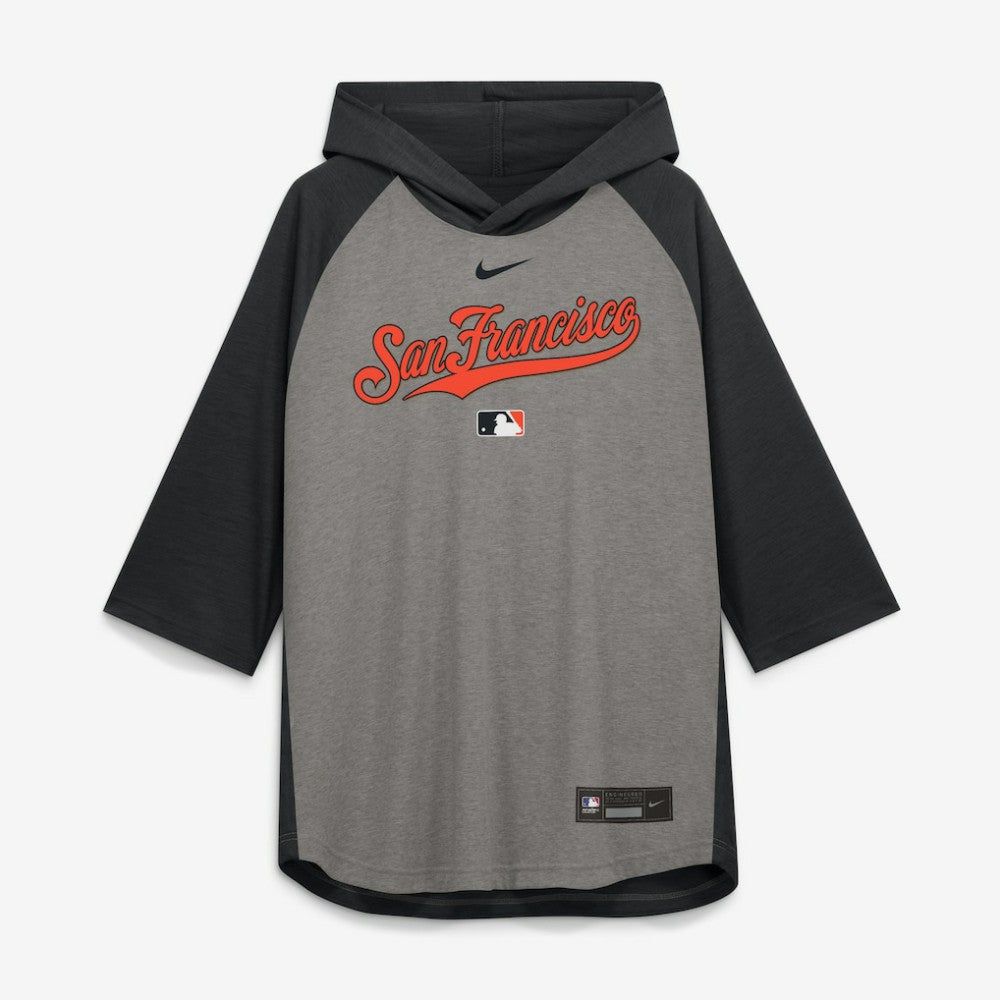 San Francisco Giants Nike Authentic Collection Flux Dri-FIT Raglan 3/4-Sleeve Hooded T-Shirt | MLB US