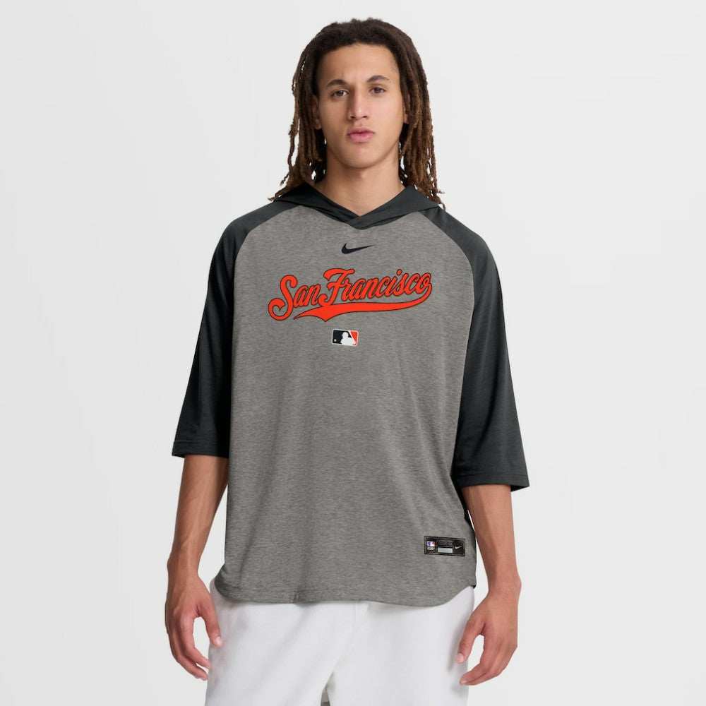San Francisco Giants Nike Authentic Collection Flux Dri-FIT Raglan 3/4-Sleeve Hooded T-Shirt | MLB US