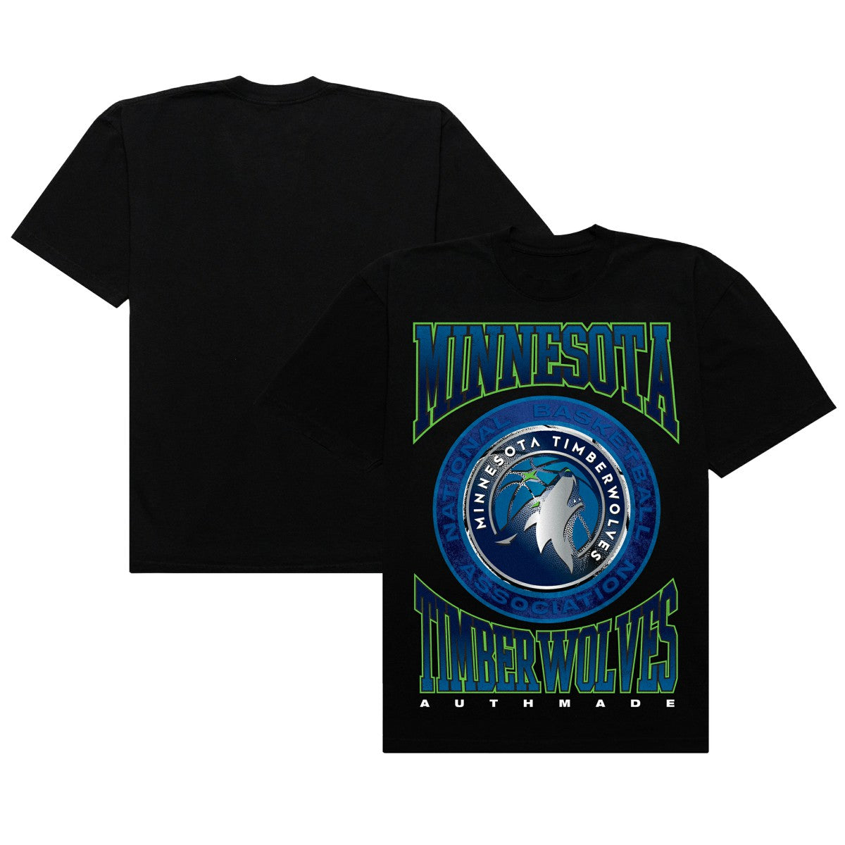 Minnesota Timberwolves Authmade Vintage Metal Premium Heavyweight T-Shirt For Sale