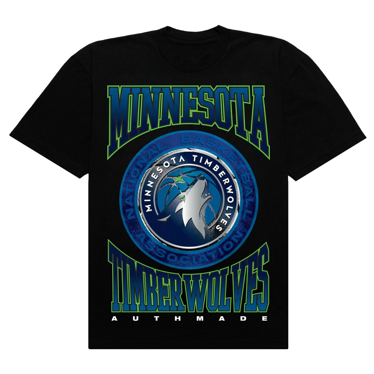 Minnesota Timberwolves Authmade Vintage Metal Premium Heavyweight T-Shirt For Sale