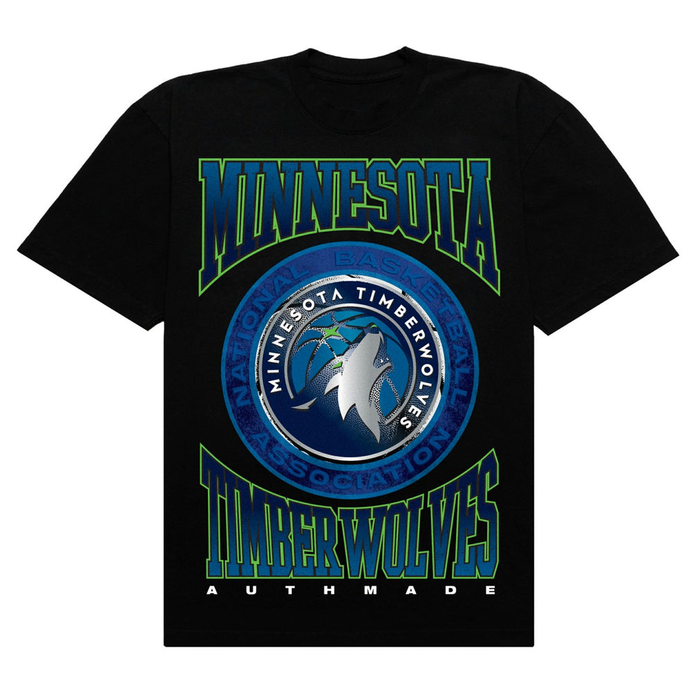 Minnesota Timberwolves Authmade Vintage Metal Premium Heavyweight T-Shirt For Sale