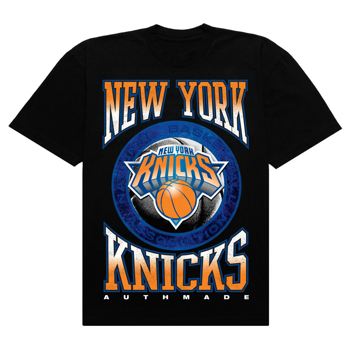 New York Knicks Authmade Vintage Metal Premium Heavyweight T-Shirt On Sale