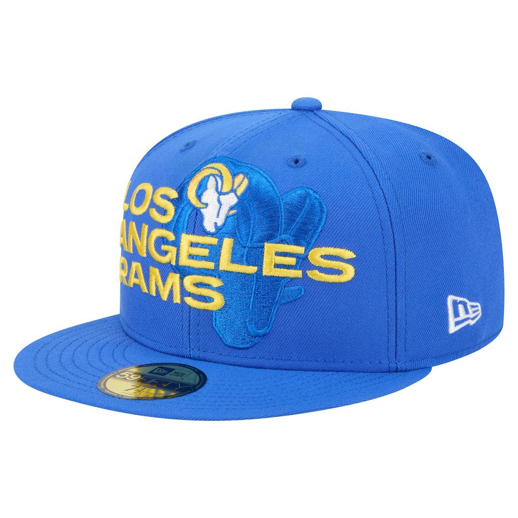 Los Angeles Rams New Era Overlap Wordmark 59FIFTY Fitted Hat