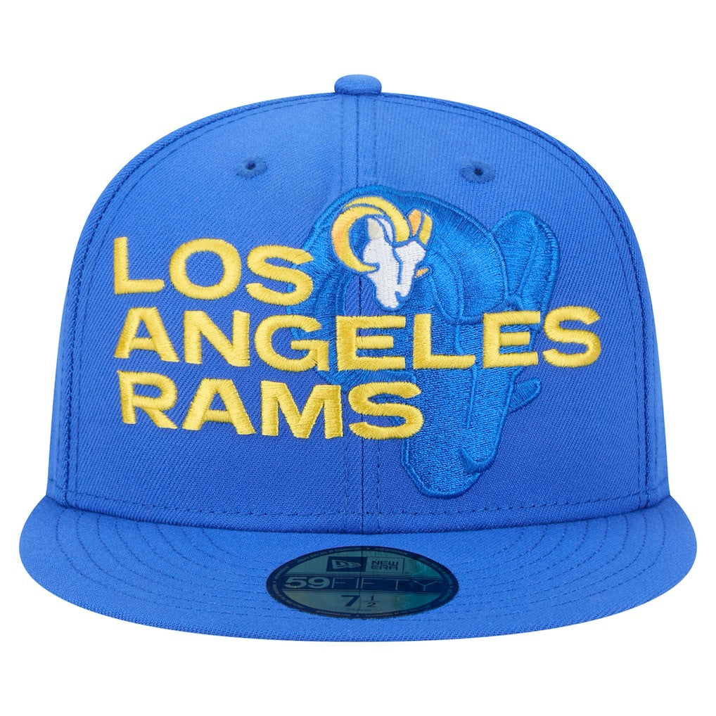 Los Angeles Rams New Era Overlap Wordmark 59FIFTY Fitted Hat