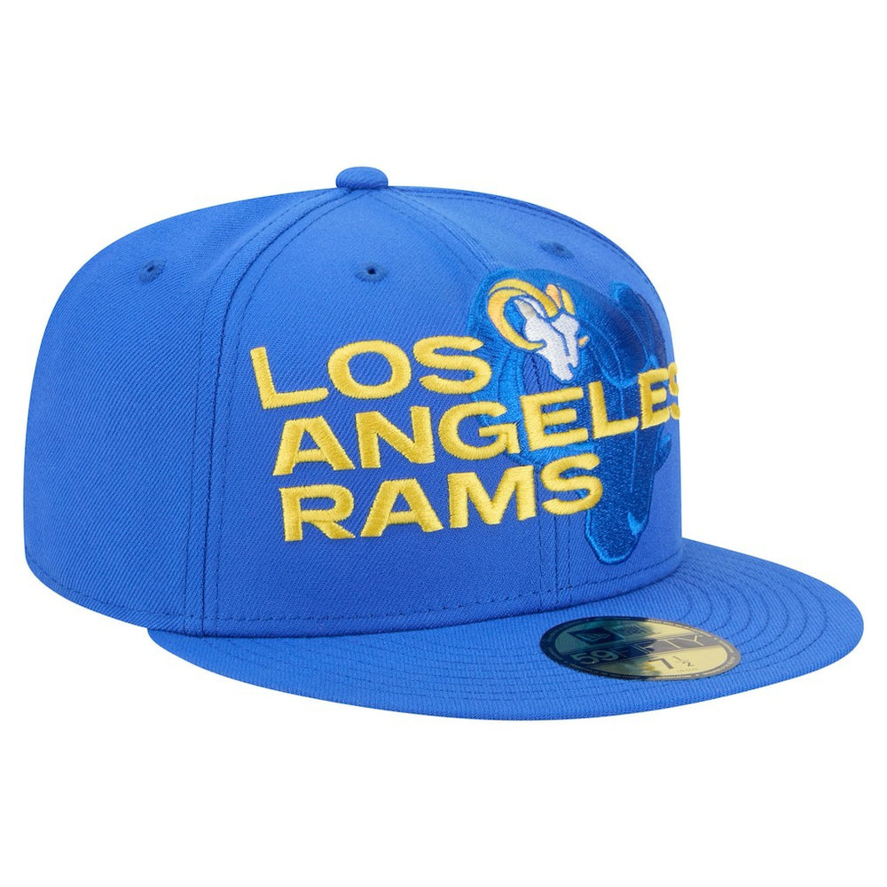 Los Angeles Rams New Era Overlap Wordmark 59FIFTY Fitted Hat