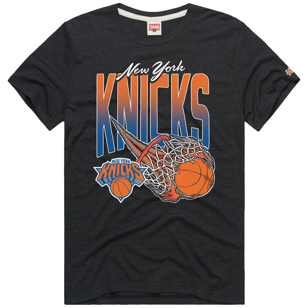 New York Knicks Homage On Fire Tri-Blend T-Shirt On Sale