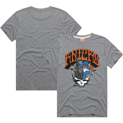New York Knicks x Grateful Dead Homage Skull Tri-Blend T-Shirt On Sale