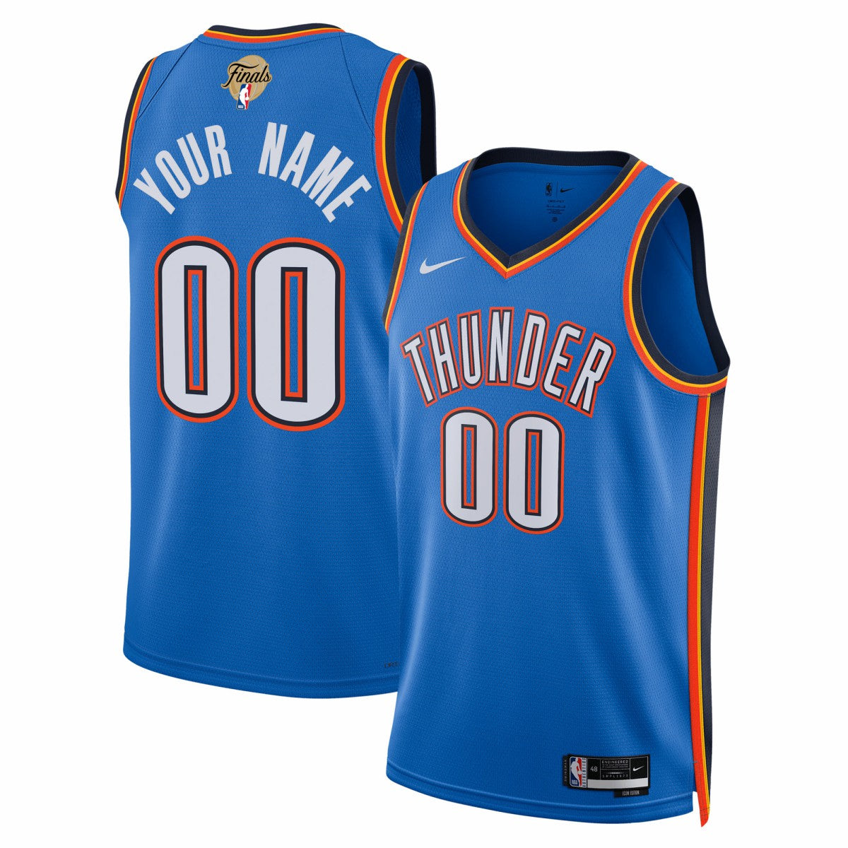 Oklahoma City Thunder Unisex 2025 NBA Finals Patch Custom Swingman Jersey Online
