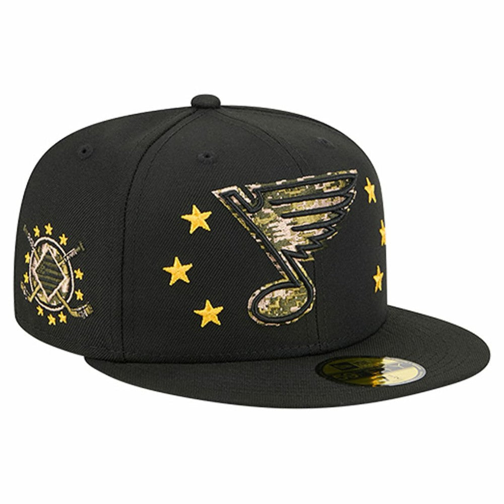 St. Louis Blues New Era Military Appreciation Digital Camo Stars 59FIFTY Fitted Hat For Sale