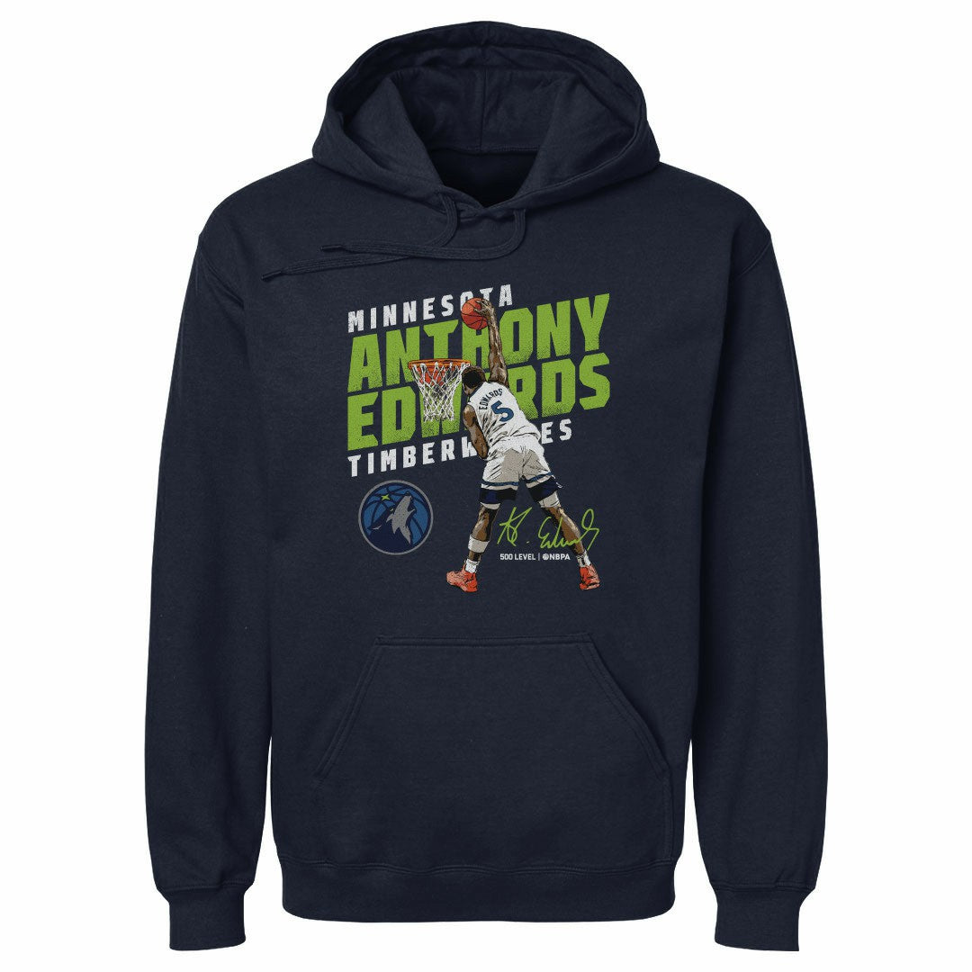 Anthony Edwards Minnesota Timberwolves 500 Level Slant Pullover Hoodie On Sale