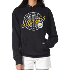 Pittsburgh Steelers  G-III 4Her by Carl Banks Women's Pinstripe Circle Fleece Pullover Hoodie