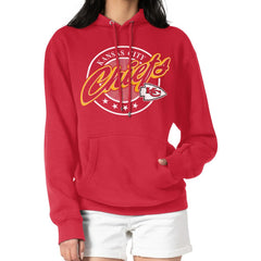Kansas City Chiefs  G-III 4Her by Carl Banks Women's Pinstripe Circle Fleece Pullover Hoodie