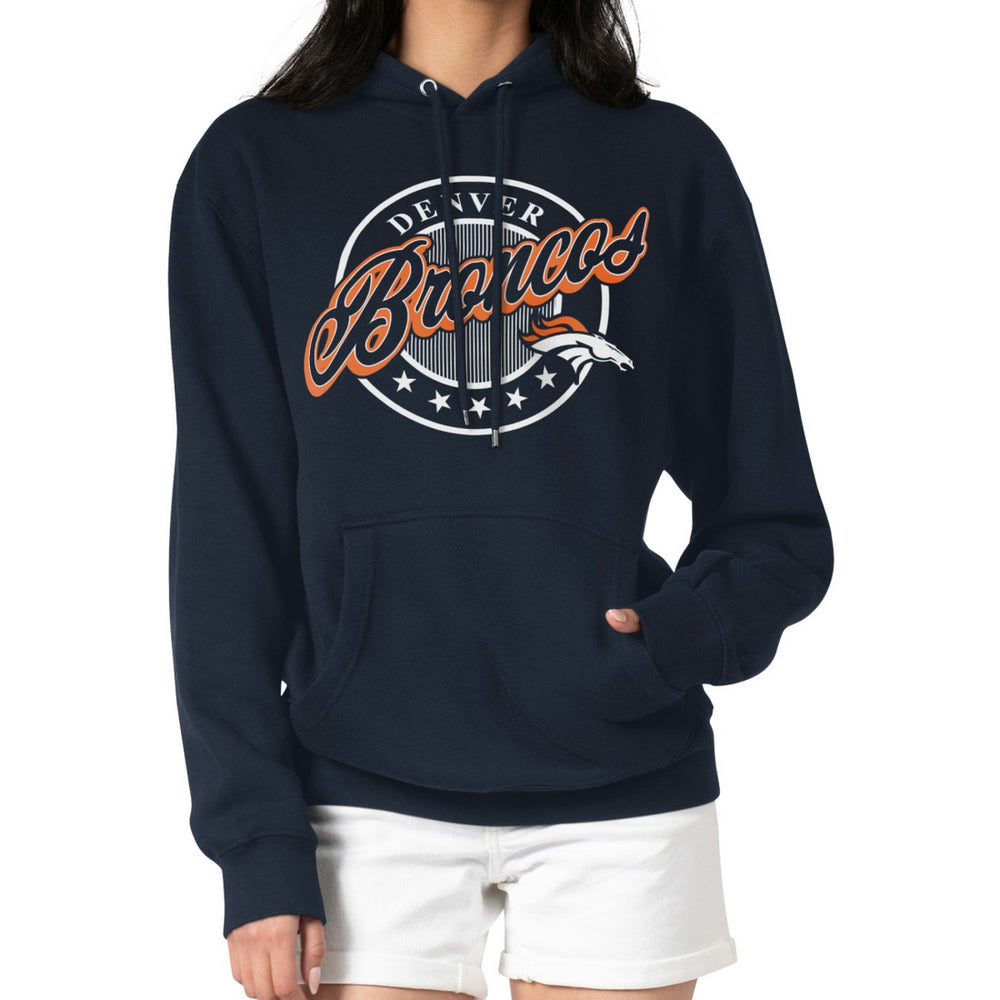 Denver Broncos  G-III 4Her by Carl Banks Women's Pinstripe Circle Fleece Pullover Hoodie