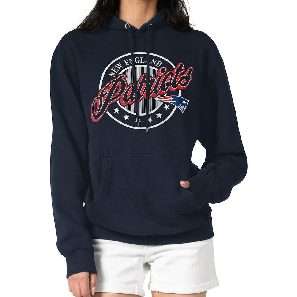 New England Patriots  G-III 4Her by Carl Banks Women's Pinstripe Circle Fleece Pullover Hoodie