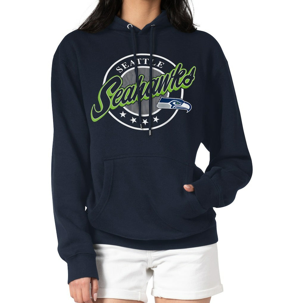 Seattle Seahawks  G-III 4Her by Carl Banks Women's Pinstripe Circle Fleece Pullover Hoodie