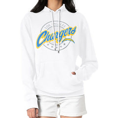 Los Angeles Chargers  G-III 4Her by Carl Banks Women's Pinstripe Circle Fleece Pullover Hoodie