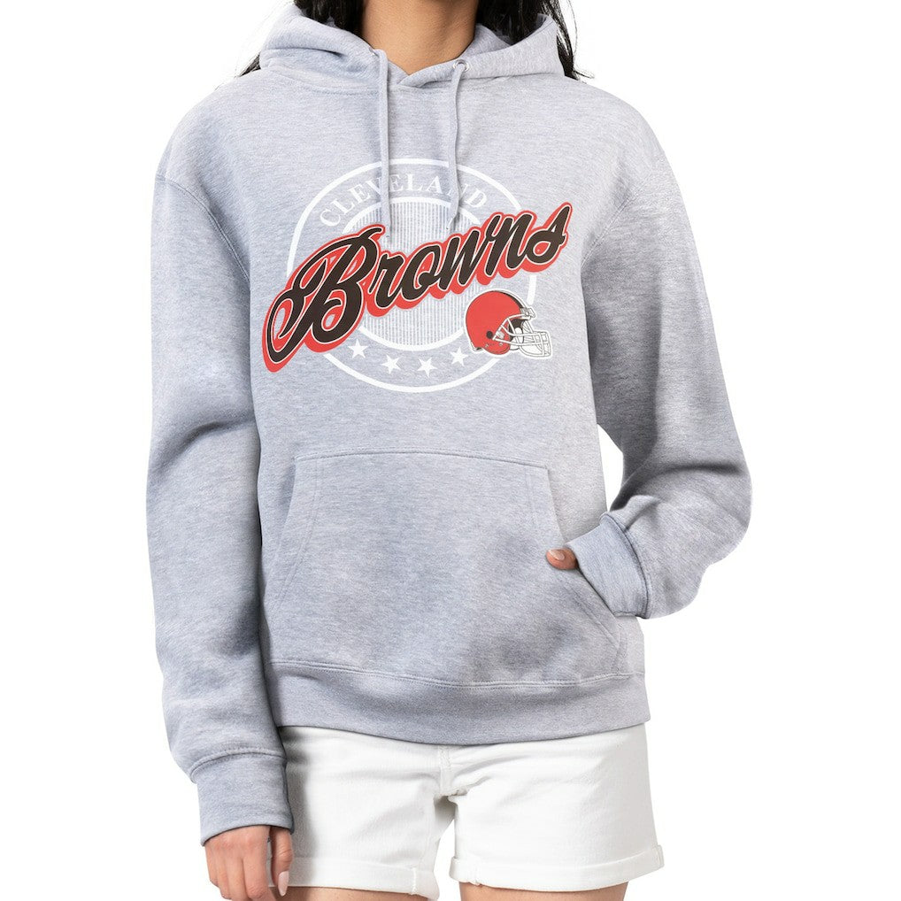 Cleveland Browns  G-III 4Her by Carl Banks Women's Pinstripe Circle Fleece Pullover Hoodie