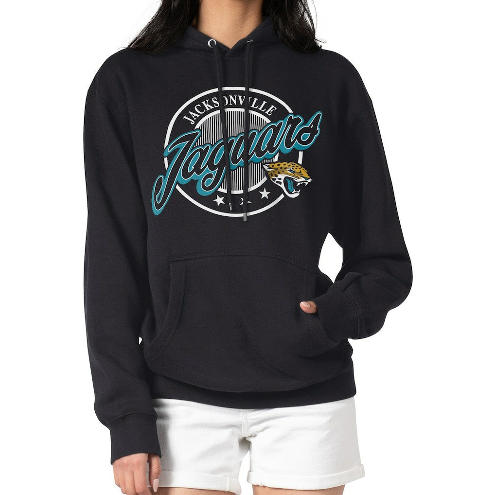 Jacksonville Jaguars  G-III 4Her by Carl Banks Women's Pinstripe Circle Fleece Pullover Hoodie