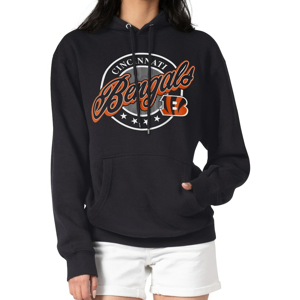 Cincinnati Bengals  G-III 4Her by Carl Banks Women's Pinstripe Circle Fleece Pullover Hoodie