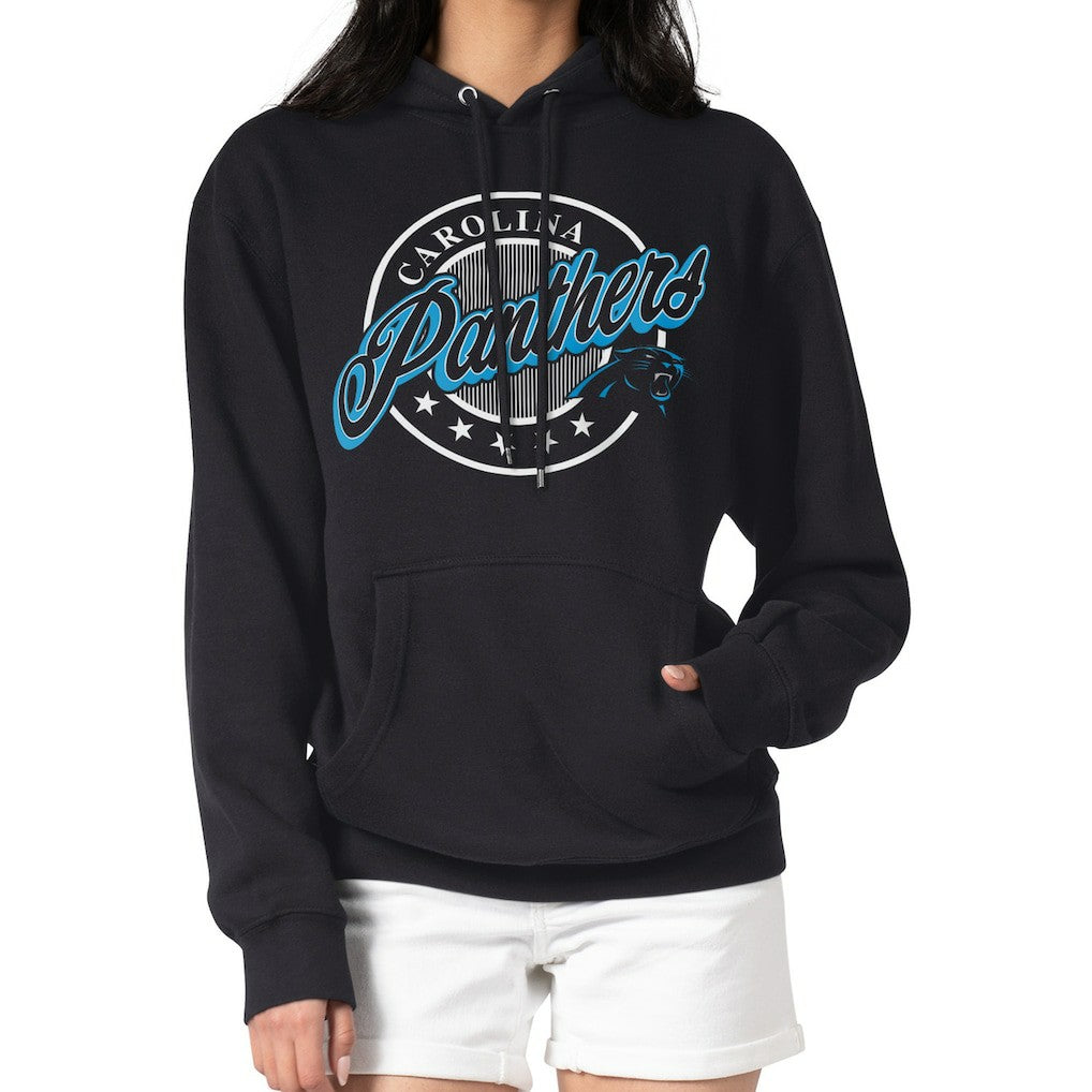 Carolina Panthers  G-III 4Her by Carl Banks Women's Pinstripe Circle Fleece Pullover Hoodie
